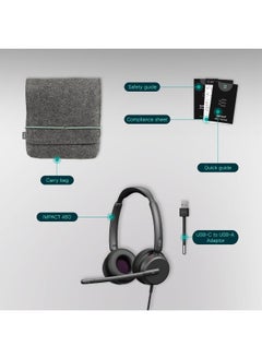EPOS EPOS Impact 460 - Double-Sided On-Ear Headset with Microphone Dual, Noise Filtering, USB C/USB A Port, Home Office, Plug and Play, Zoom, UC Compatibility - Black  - Image 5