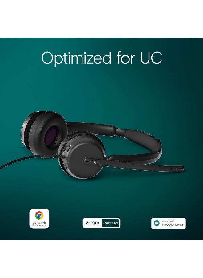 EPOS - EPOS Impact 460 - Double-Sided On-Ear Headset with Microphone Dual, Noise Filtering, USB C/USB A Port, Home Office, Plug and Play, Zoom, UC Compatibility - Black - Image 1