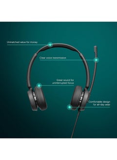 EPOS EPOS Impact 460 - Double-Sided On-Ear Headset with Microphone Dual, Noise Filtering, USB C/USB A Port, Home Office, Plug and Play, Zoom, UC Compatibility - Black  - Image 2
