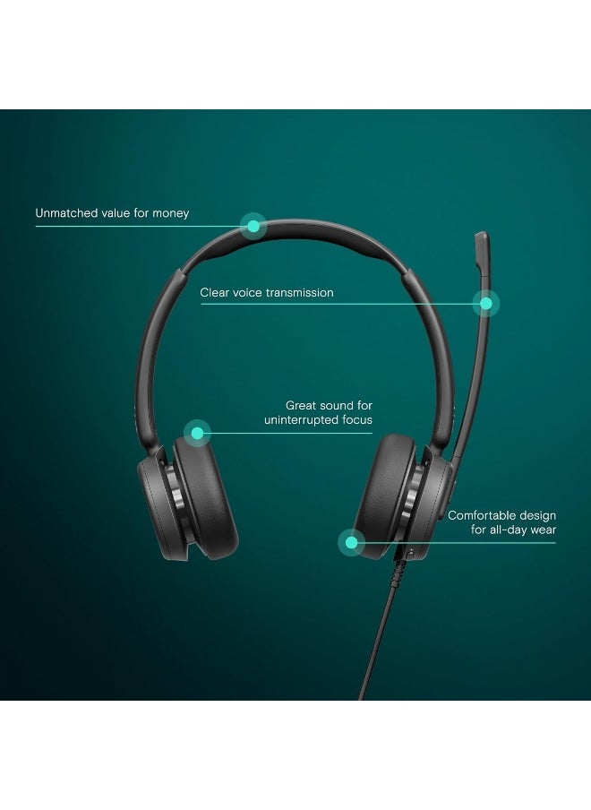 EPOS - EPOS Impact 460 - Double-Sided On-Ear Headset with Microphone Dual, Noise Filtering, USB C/USB A Port, Home Office, Plug and Play, Zoom, UC Compatibility - Black - Image 1