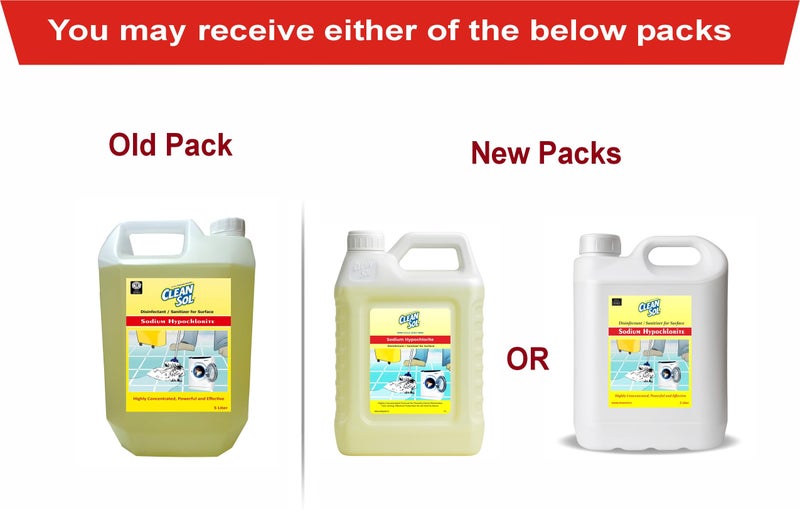 Cleansol Sodium Hypochlorite (5 Ltr) - Multipurpose Disinfectant Liquid - Image 2