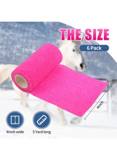 NRTFE Vet Wrap - Self Adhesive Bandage Wrap Cohesive 4 Inch 5 Yards,Self Adherent Athletic Bandages for Horse Dogs Cat Pet Animals Hot Pink 6 Rolls - pzsku/Z3A9DF852D2AAFAE51AC4Z/45/_/1737032032/c023630d-785a-41d1-8e1c-483cc96d2261