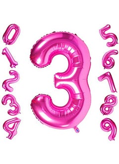 Atpata Funky Atpata Funky Pink Number Foil Balloons for Numeric Milestone Parties (40 INCH, 3)  - Image 1