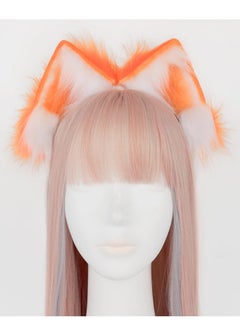 Excefore Faux Fur Cat Ears and Wolf Fox Tail Set, Cosplay Costume Faux Fur Hair Clip Headdress Anime Cosplay Party (Orange)  - Image 5
