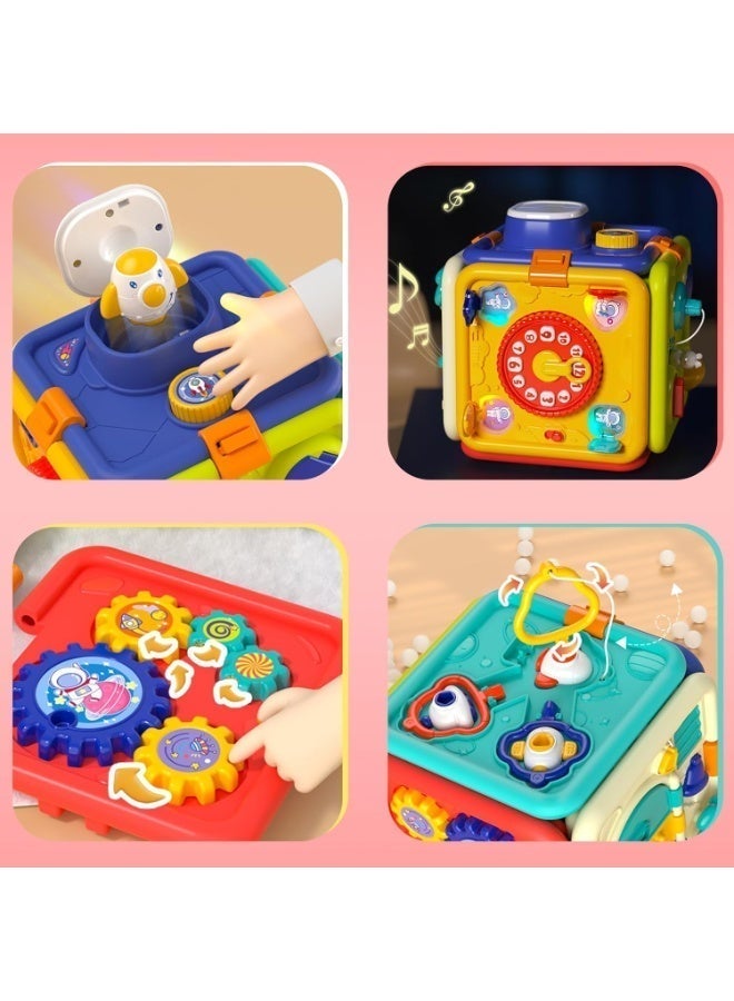 Montessori Busy Board for 1+ Year Old Girl  Boy Gifts,6-in-1 Educational Sensory Early Development Toys for Toddlers 1-5, , First 1st Birthday Gift or Festival Gift for 1-5 Year Old Kids - Image 3