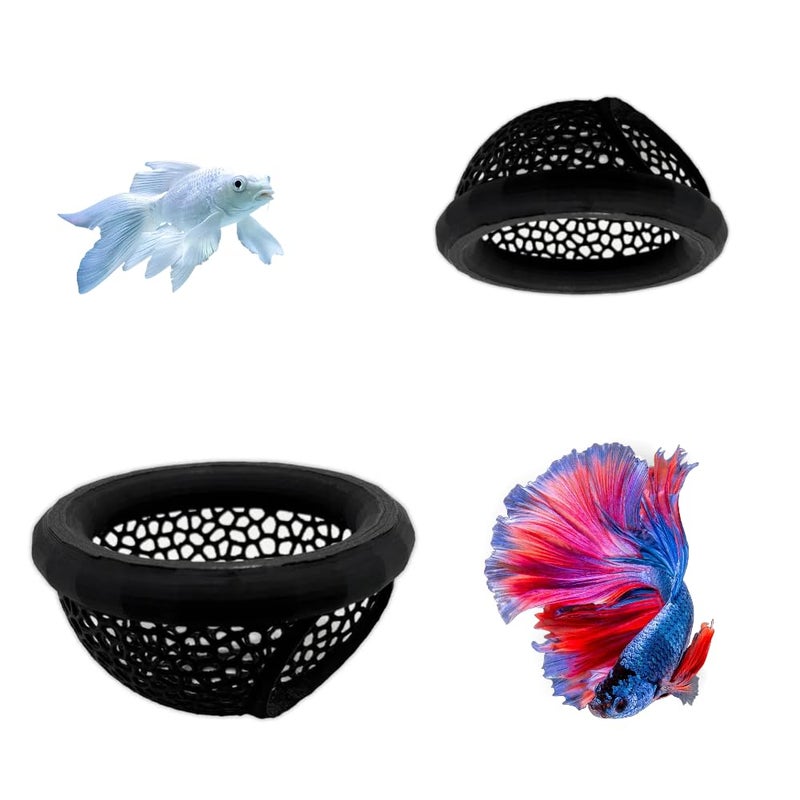 Laoha 2 PCS Floating Betta Hammock & Shrimp Shelter â€“ 3D Printed Aquarium Decor with Feeding Ring, Safe Resting Spot for Betta Fish, Shrimp and Small Fish - Image 1