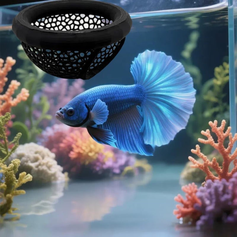 Laoha 2 PCS Floating Betta Hammock & Shrimp Shelter â€“ 3D Printed Aquarium Decor with Feeding Ring, Safe Resting Spot for Betta Fish, Shrimp and Small Fish - Image 4