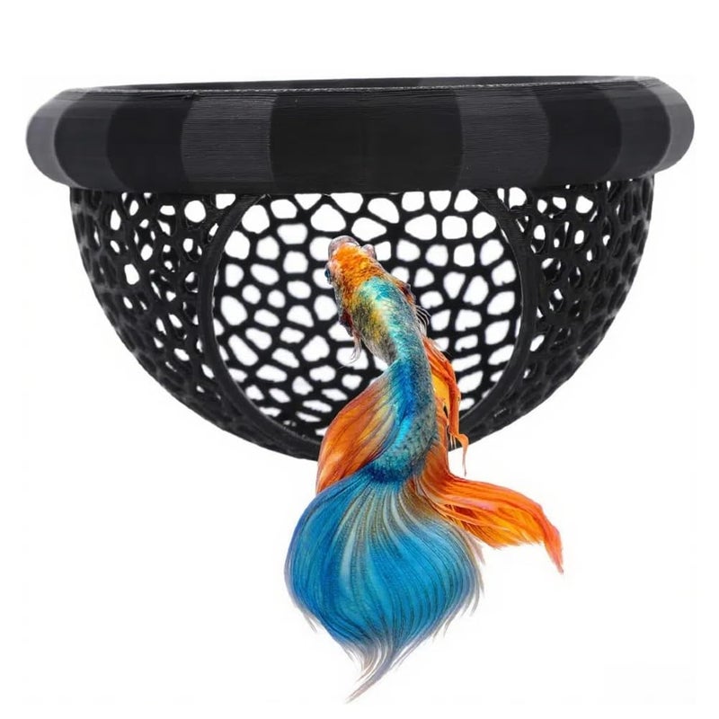 Laoha 2 PCS Floating Betta Hammock & Shrimp Shelter â€“ 3D Printed Aquarium Decor with Feeding Ring, Safe Resting Spot for Betta Fish, Shrimp and Small Fish - Image 3