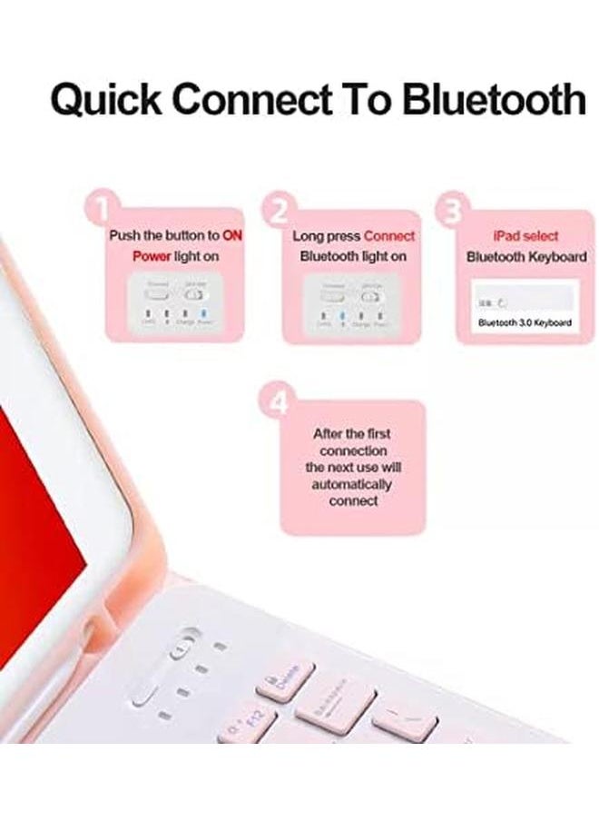 Keyboard Case Flip Stand For Ipad 10.9 Inch Air6 Air4Th 5Th Generation With Touch Pad Arabic And English Bluetooth Keyboard Smart Trackpad Detachable With Pencil Holder Ipad Cover Purple