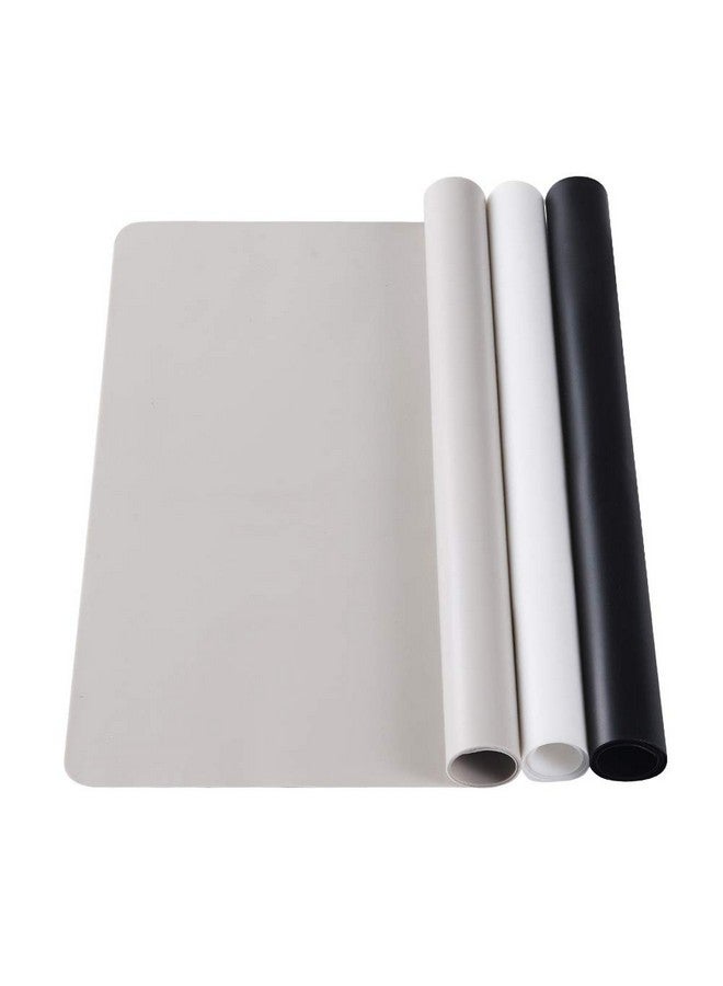 TDHDIKE 3 Pack Silicone Mat Large Silicone Sheets For Crafts Liquid Resin Jewelry Casting Molds Mat Silicone Placemat 15.7” X 11.8” (Black & Gray & Beige)  - Image 1