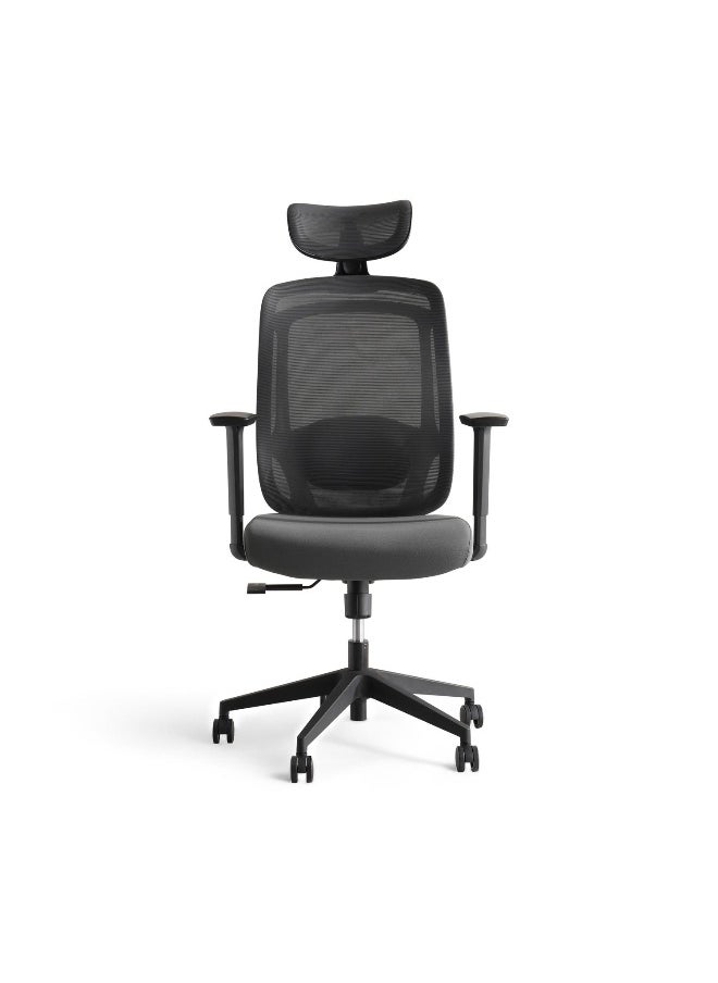 Pan Home Bonny Office High Back Chair Mesh And Fabric - Dark Grey  - Image 4