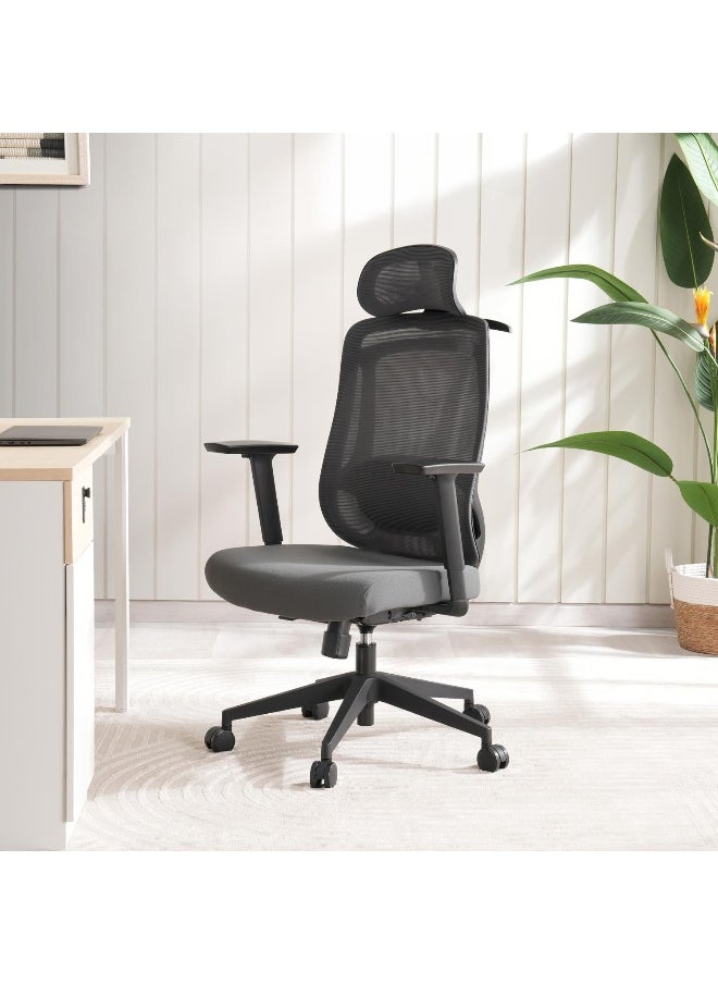 Pan Home Bonny Office High Back Chair Mesh And Fabric - Dark Grey  - Image 5
