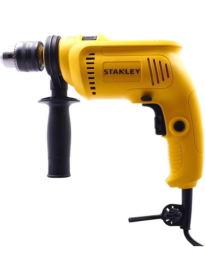 Stanley 13Mm Impact Drill For Drilling Concreate Metal Wood 600W Metal Chuck With Variable Speed Professional Hammer Drill For Diy Yellow Black Sdh600 B5. - Image 1