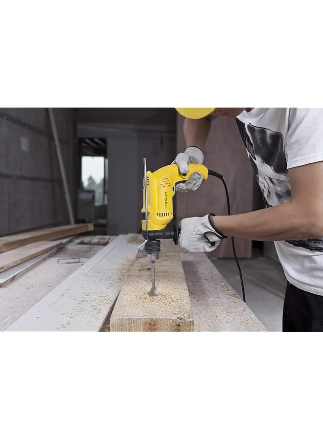 Stanley 13Mm Impact Drill For Drilling Concreate Metal Wood 600W Metal Chuck With Variable Speed Professional Hammer Drill For Diy Yellow Black Sdh600 B5. - Image 3