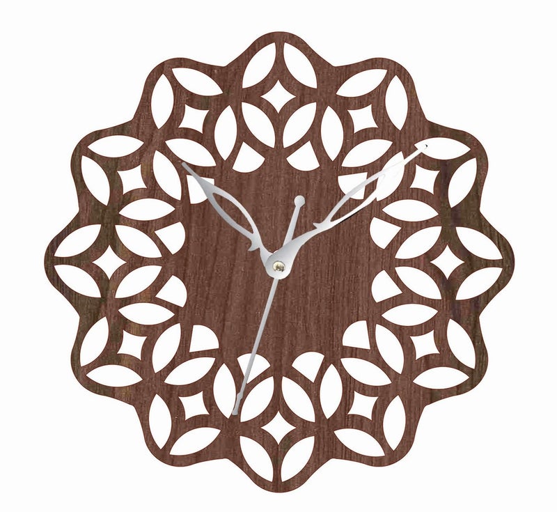 ADK Wooden Wall Clock MDF Designer Wall Watch Trendy Frameless Analog Hanging Home Decor Wall Clock for Bedroom Living Room Kitchen Drawing Room Office Standard 30 x 30 Cm 19 - Image 1