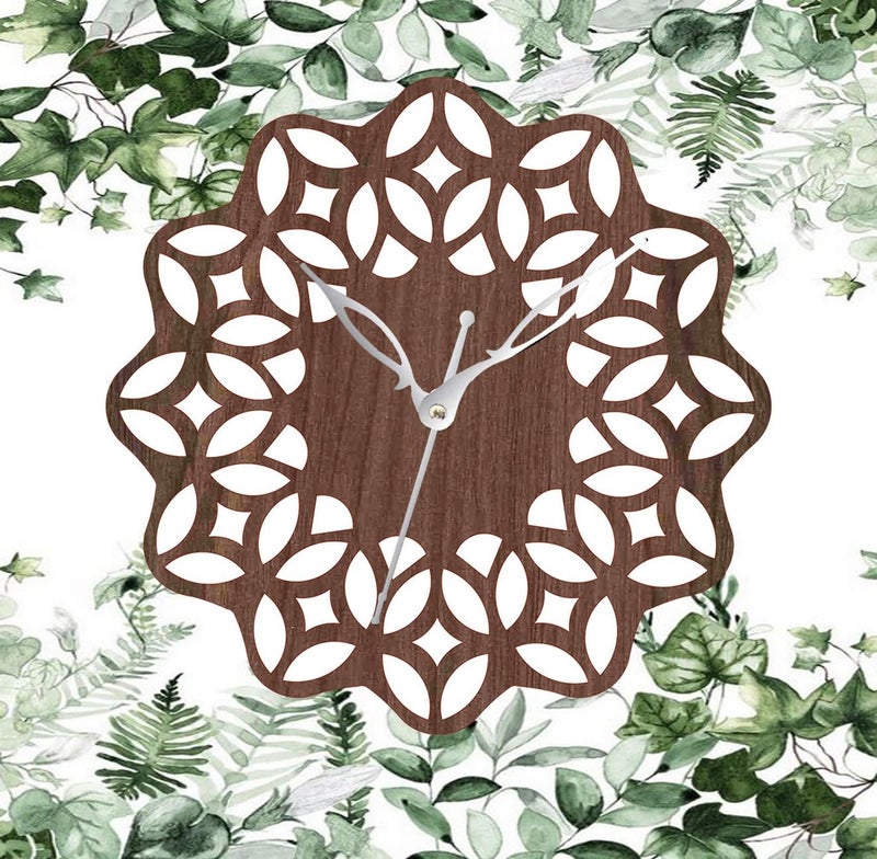 ADK Wooden Wall Clock MDF Designer Wall Watch Trendy Frameless Analog Hanging Home Decor Wall Clock for Bedroom Living Room Kitchen Drawing Room Office Standard 30 x 30 Cm 19 - Image 4