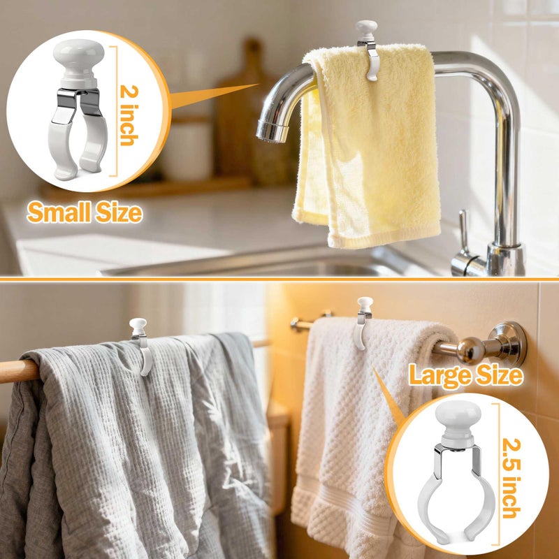 YANGSHUO Towel Clips Holder Kitchen:2 Pack Metal Towel Clips - Rust & Heat Resistant Towel Holder for Oven Handle, Dishwasher, Bathroom, Gift for Women Mom - Image 2