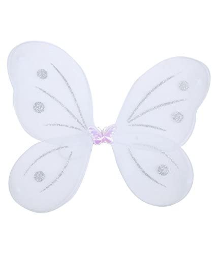 kunya Cotton Blend Baby Girl's Fairy Butterfly Wings Costume Butterfly Fairy Angel Wing, Wand And Hairband (White) - Image 3
