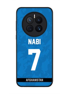 Rugged Black Edge Case for Huawei Mate 50, Slim fit Soft Case Flexible Rubber Edges Thin Cover - Player Name - Mohammad Nabi, Jersey Number- 7