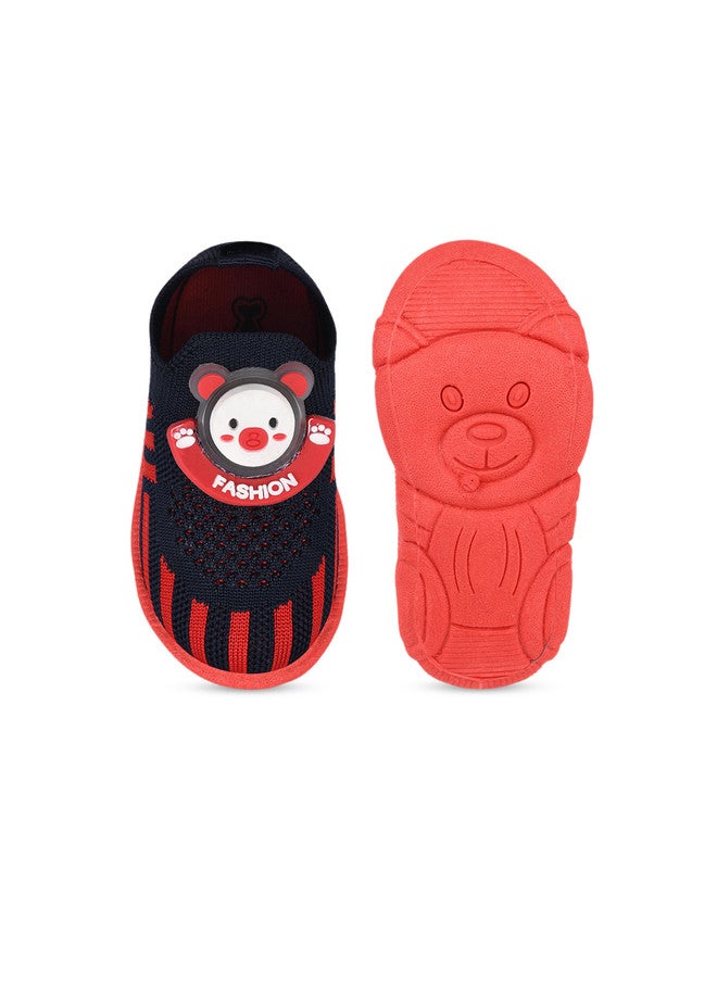 KATS Kids Textured Flyknit Musical Mesh Slip-On Sneakers in Red and Black - Image 4