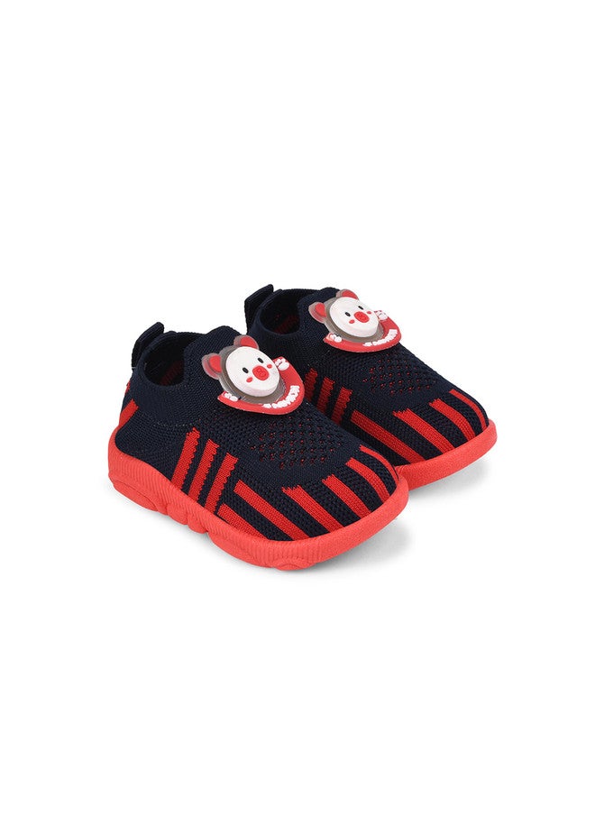 KATS Kids Textured Flyknit Musical Mesh Slip-On Sneakers in Red and Black - Image 2