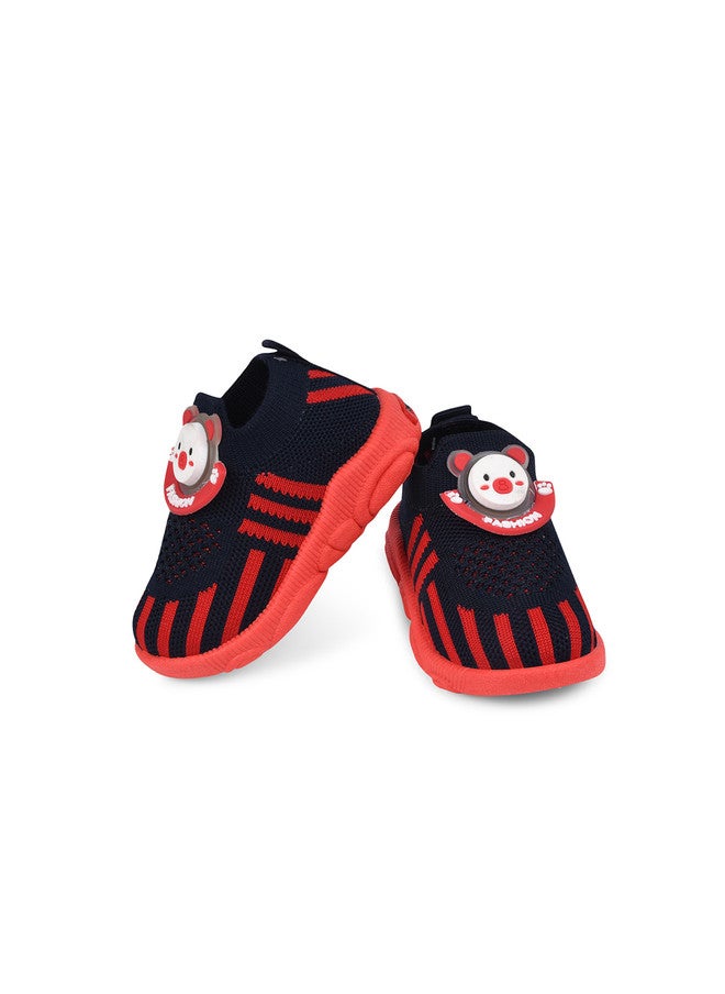 KATS Kids Textured Flyknit Musical Mesh Slip-On Sneakers in Red and Black - Image 5