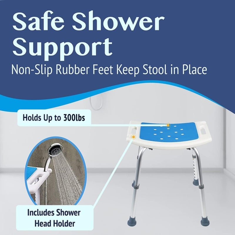 Medokare Shower Seat for Inside Shower - Bath Stool, Medical Shower Chairs for Seniors, Elderly, Handicap & Disabled - Adjustable Support Shower Bench w/Handles for Bathtub - Image 2