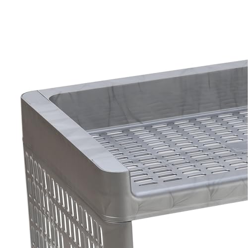 Biltoxi Plastic Multipurpose Storage Racks | 4 Shelfs Storage Organizer Racks for Home, Kitchen, Bathroom | Kitchen Trolley Rack with Wheels (Silver) - Image 5