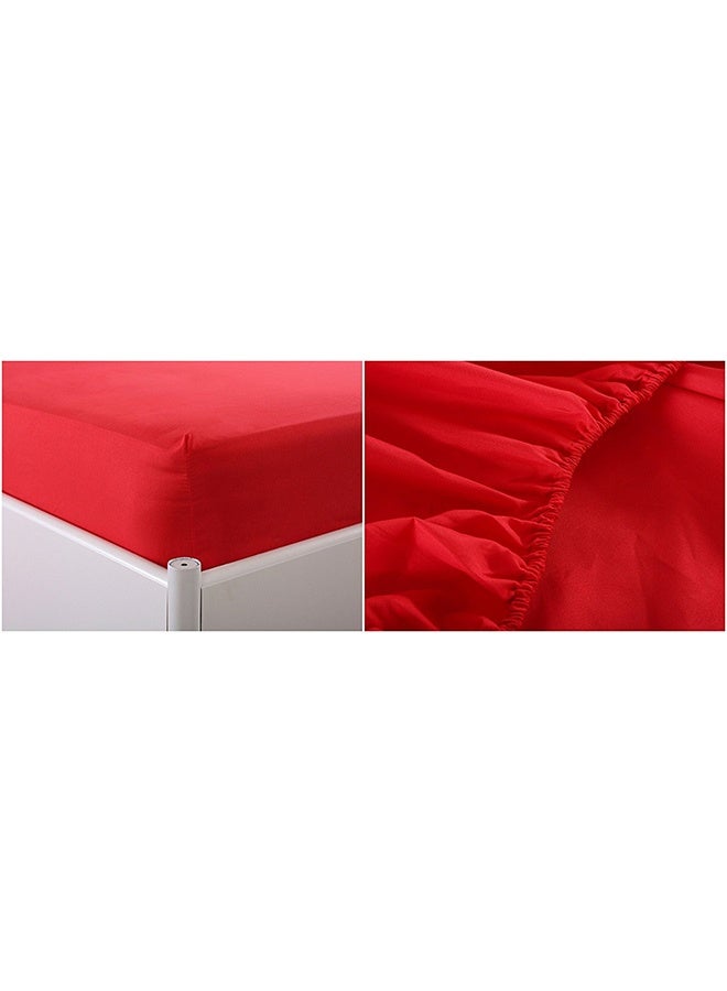 سنوز طقم ملاية باستيك 3 قطع، ملايه + 2 كيس وساده أضافي، ريد - Image 5