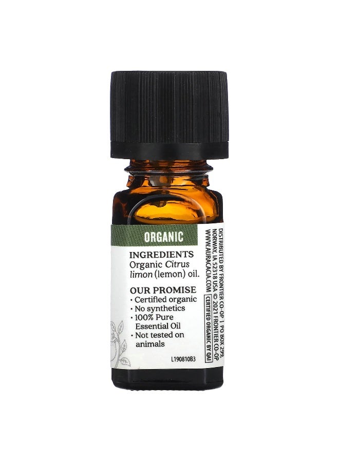 Aura Cacia, Pure Essential Oil, Organic Lemon, 0.25 fl oz (7.4 ml) - Image 2
