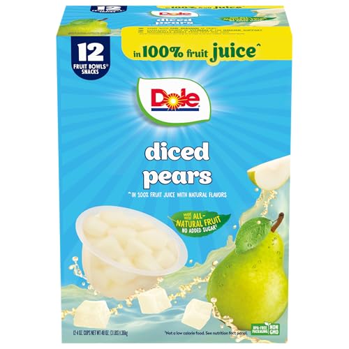 Dole Diced Pears in 100% Juice - Dole Fruit Bowls Snacks - 4 oz Fruit Bowls - 12 Pack - Image 4