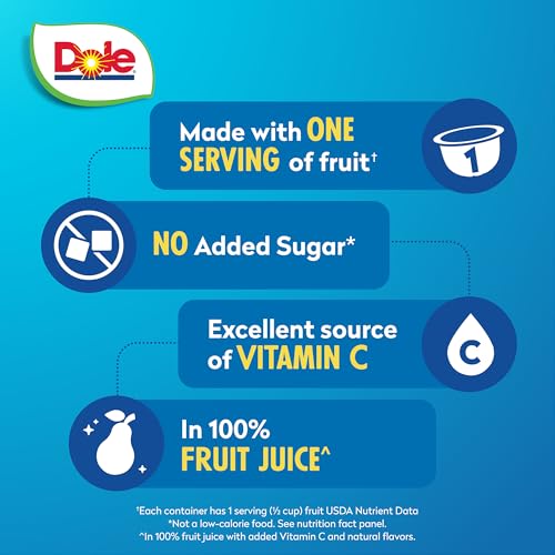Dole Diced Pears in 100% Juice - Dole Fruit Bowls Snacks - 4 oz Fruit Bowls - 12 Pack - Image 2