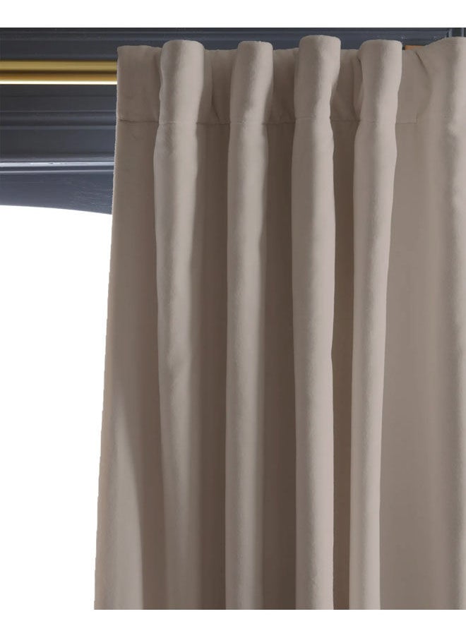 Naguib Selim Velvet Curtains Soft Fabric 1 Piece Off White-140x280  - Image 3
