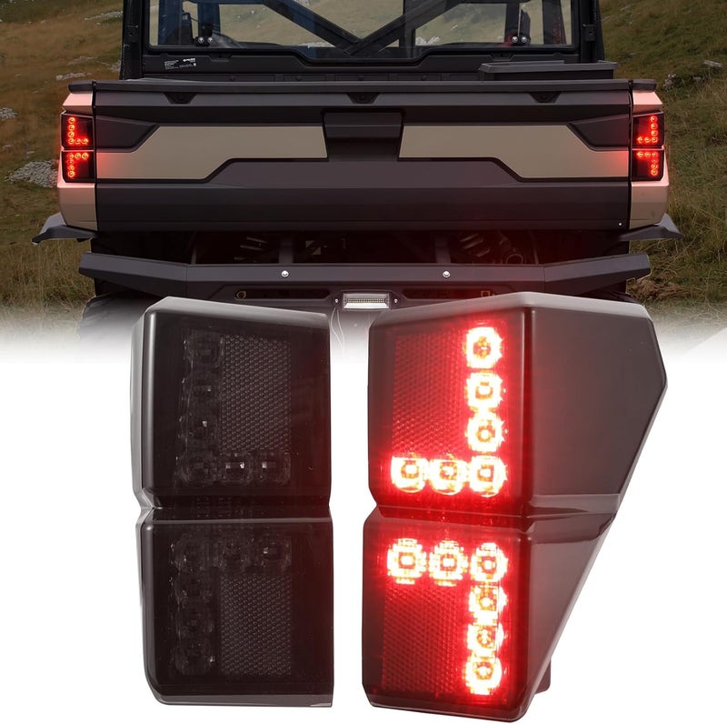 A & UTV PRO Ranger LED Tail Lights for Polaris Ranger 1000 XP (2018-2022) - Smoked Lens - Image 1