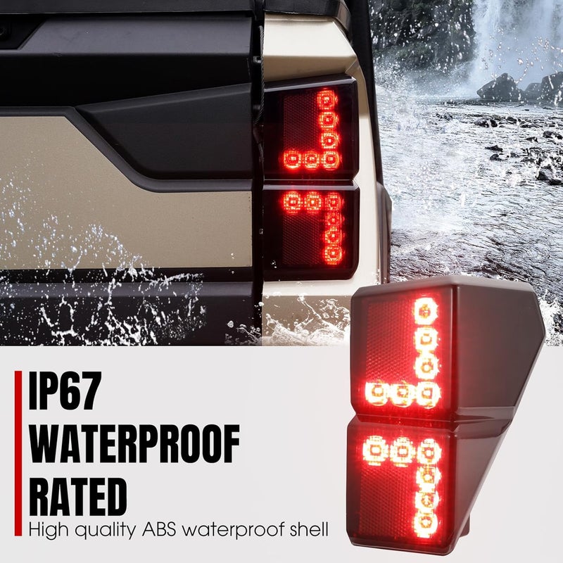 A & UTV PRO Ranger LED Tail Lights for Polaris Ranger 1000 XP (2018-2022) - Smoked Lens - Image 2