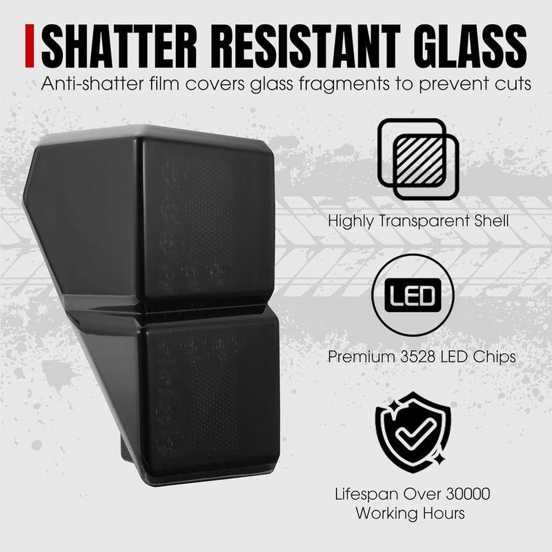 A & UTV PRO Ranger LED Tail Lights for Polaris Ranger 1000 XP (2018-2022) - Smoked Lens - Image 3