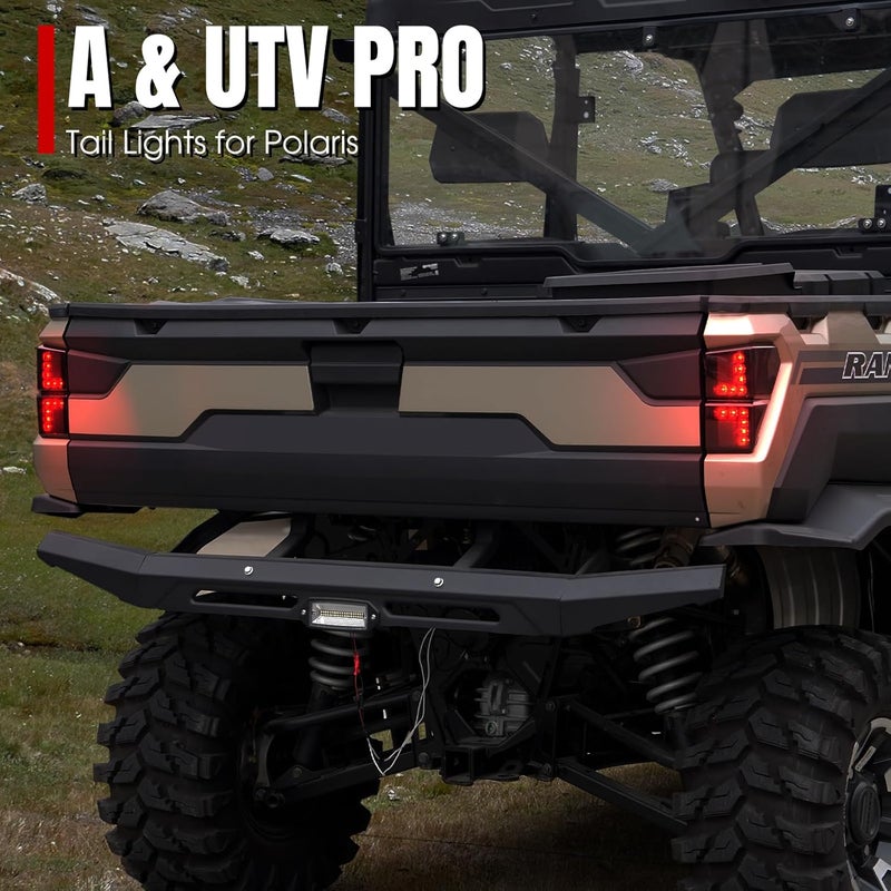 A & UTV PRO Ranger LED Tail Lights for Polaris Ranger 1000 XP (2018-2022) - Smoked Lens - Image 5
