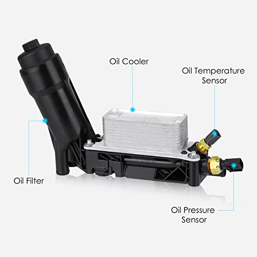 Autsurles Engine Oil Filter Housing with Oil Cooler For 2014-2017 Ram ProMaster 1500 2500 3500 3.6L,For 2011-2014 Dodge,For 2014-2016 Chrysler,For 2014-2015 Ram,For Jeep Wrangler Grand Cherokee,for 5184294AE - Image 2