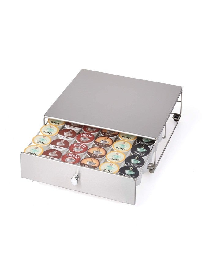 Nifty Solutions Nifty Coffee Pod Drawer - Stainless-Steel, Compatible with K-Cups, 36 Pod Pack Holder, Rolling Drawer, Under Coffee Pot Storage Sliding Drawer, Home Kitchen Counter Organizer - Image 1