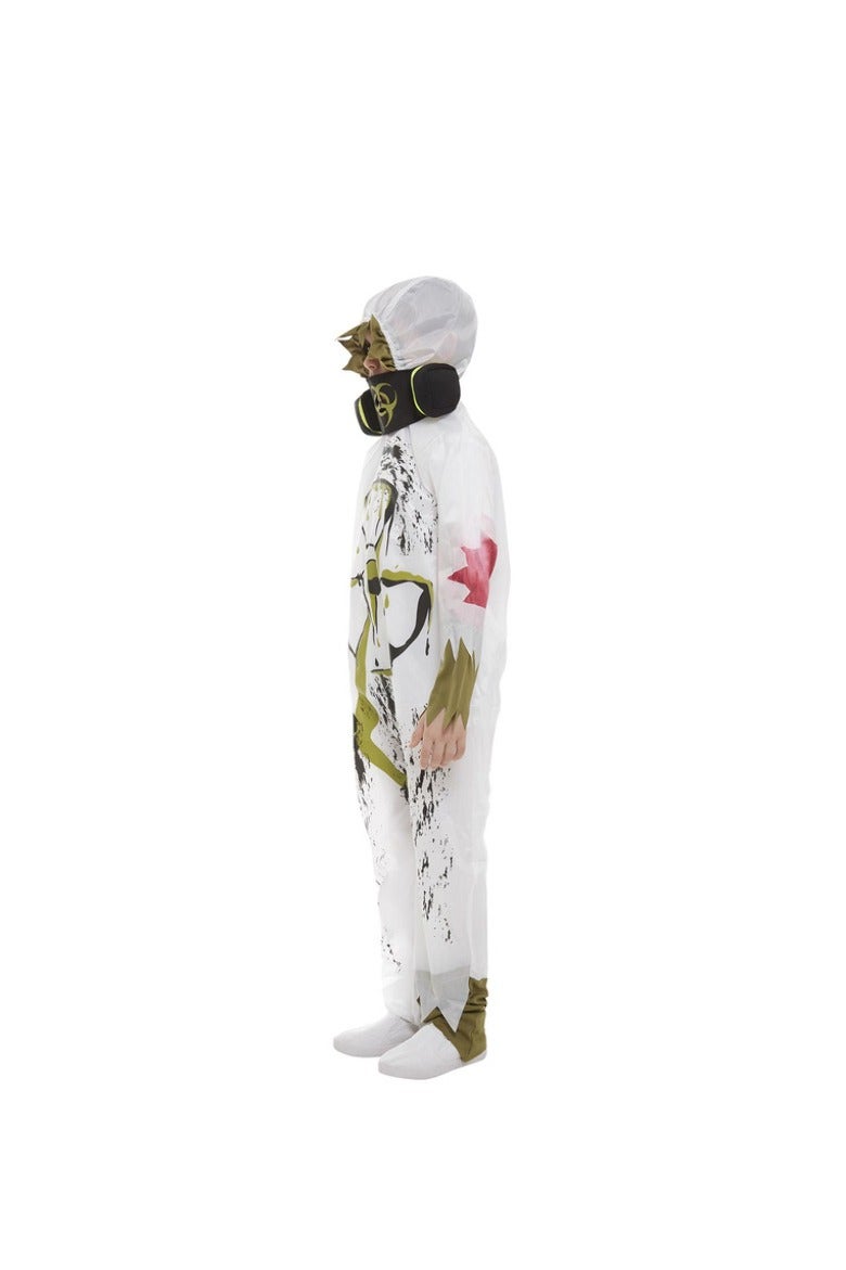 Smiffys Biohazard suit costume white with all in one & gas mask - Image 3