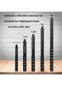 General 3 M Selfie Stick Panoramic Motion Telescopic Extension Rod For 360X3 Camera Gopro Extension Rod-Color:1.2m Straight Pull Style  - Image 1