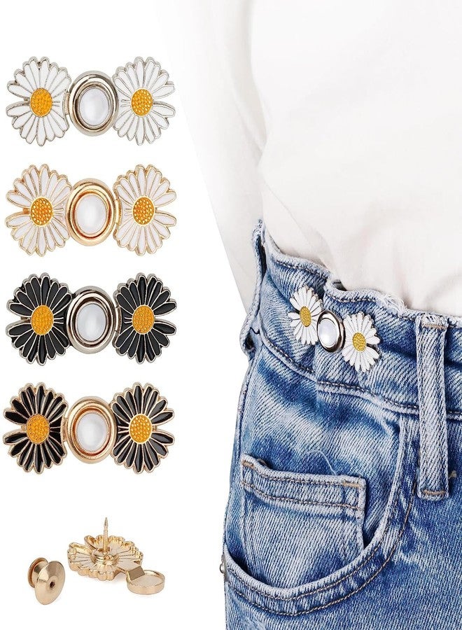 ELOTES Designer Butterfly & Flower Jeans Waist Tightener Clips for Women, No Sew Adjustable Button Pins, Reusable Pant Size Reducer Buckle for Loose Jeans, Skirt & Trousers (Multi Design Pack) - Image 2