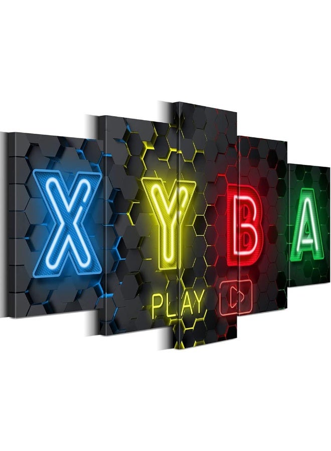 Biufo Game Sign Wall Art Gamer Room Wall Decor Gaming Artwork Canvas Pictures for Teen Boys Bedroom Playroom - Image 1