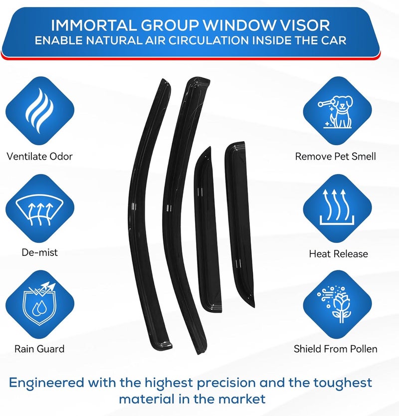 Immortal Group حاجب نافذة IG لميتسوبيشي أوتلاندر 2014-2021 - واقي مطر ملصق - Image 4