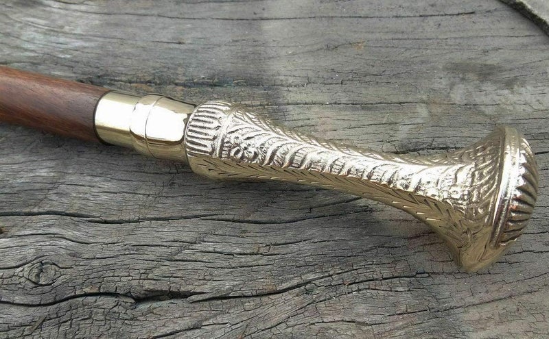 Generic Kasmi Antique Victorian Brass Long Design Handle Antique Wooden Walking Stick Nautical Canes - Image 4