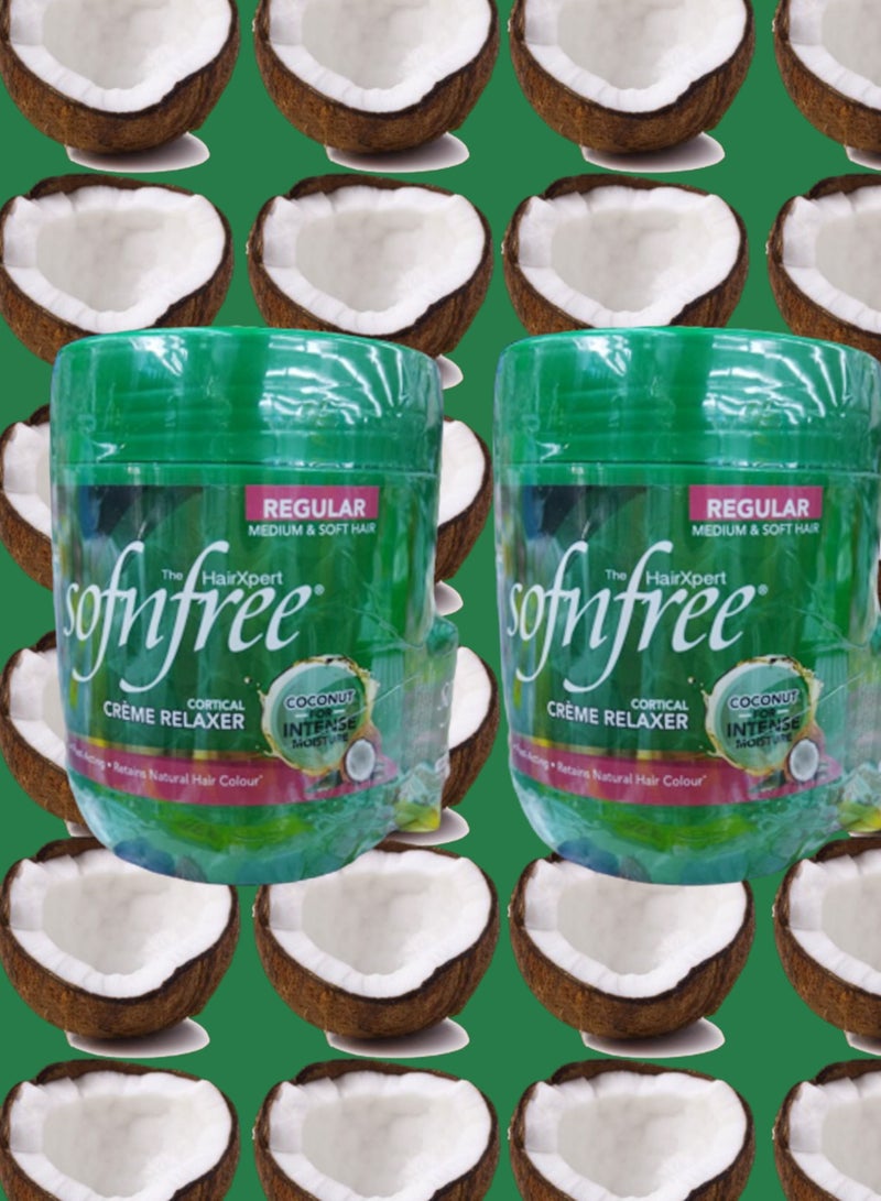 سوفن فري 2 قطع كريم فرد الشعر سوفن فري كورتيكال الجديد بجوز الهند اكثر تنعيم  450 مل - Image 1