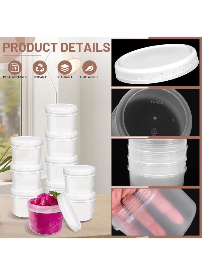ISusser 10 Pack Reusable Small Plastic Containers with Screw Lids, Small Food Storage Freezer Containers, Stackable Food Storage Jars, Sauce Condiment Jars Lunch Box Accessories (12 oz) - Image 3