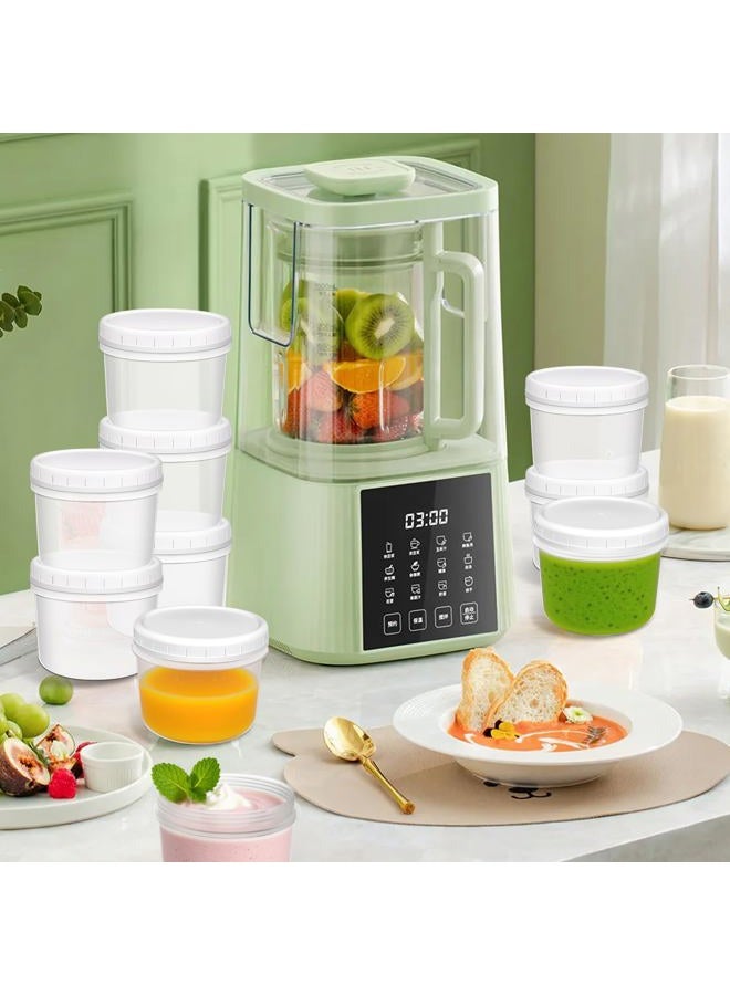 ISusser 10 Pack Reusable Small Plastic Containers with Screw Lids, Small Food Storage Freezer Containers, Stackable Food Storage Jars, Sauce Condiment Jars Lunch Box Accessories (12 oz) - Image 5