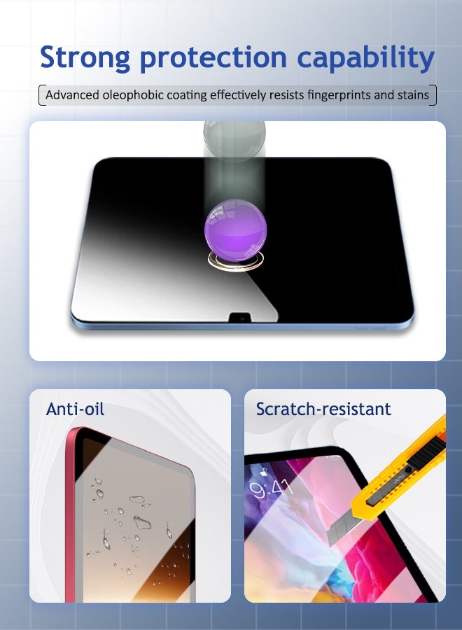 وايكيل قطعتان من واقي الشاشة لجهاز iPad A16 الجيل الحادي عشر (11 بوصة) 2025 / iPad الجيل العاشر (10.9 بوصة) 2022 - طبقة حماية من الزجاج المقسى لأجهزة iPad A3354، A3355، A3356، A2696، A2757، A2777 مع واقي عدسة كاميرا واحد. - Image 5