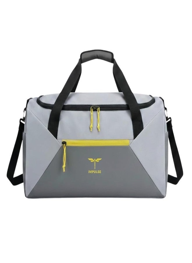 Impulse Urbanfit Silver 33L Gym & Travel Duffle Bag | Waterproof Sports Bag with Shoe Compartment, 5 Separate Pockets, Detachable Shoulder Strap & Durable Zippers - Image 1